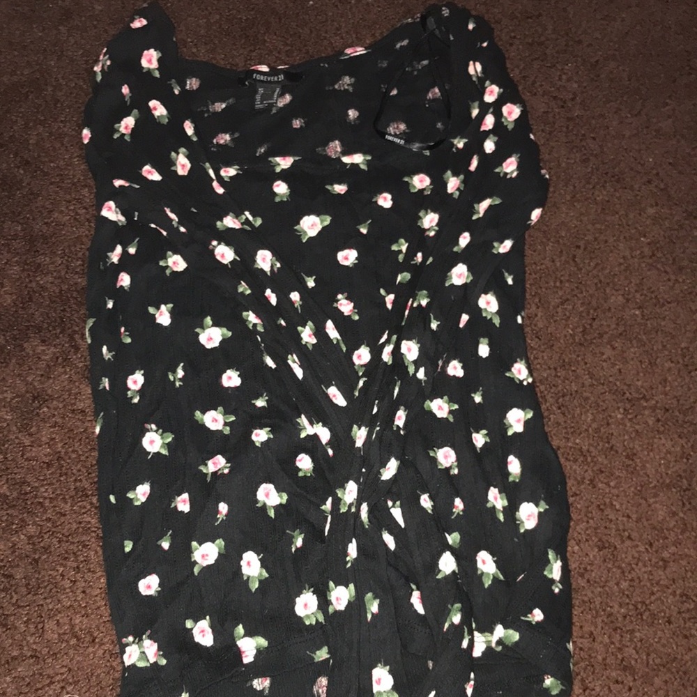Black floral shirt
